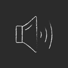 High speaker volume icon drawn in chalk N6