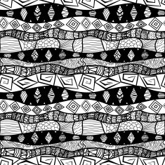 Black and white tribal seamless pattern N2