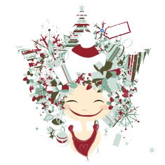 Female portrait with hairstyle for christmas carnival