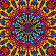 Colorful glossy 3D fractal mandala N2
