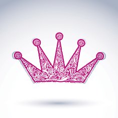Flower-patterned imperial crown isolated on white background