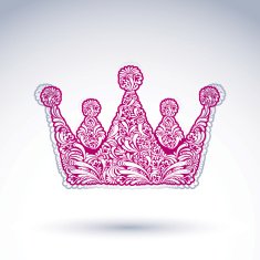 Flower-patterned imperial crown isolated on white background N2