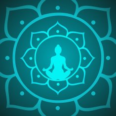 Vector Woman Doing Yoga with Zen Circle