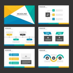 Yellow Green blue Infographic presentation template pattern flat design set N2