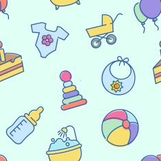 Vector baby seamless pattern for web design or print N5