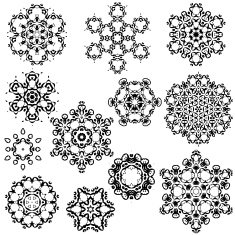 Vector set of vintage snowflakes for your winter design