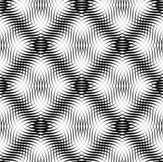 Black and white seamless pattern wave line style N8