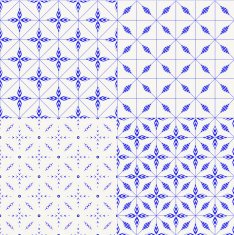 blue seamless pattern set