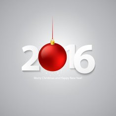 2016 Merry Chrstmas and Happy New Year Background Vector illustration
