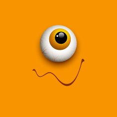 Funny Halloween greeting card monster eyes Vector illustration N10