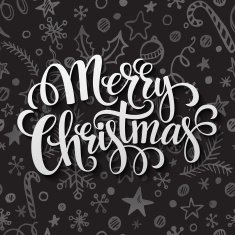 Merry Christmas lettering in chalk seamless pattern N2