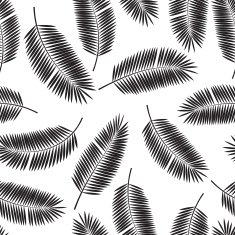 Palm Leaf Vector Seamless Pattern Background Illustration N5