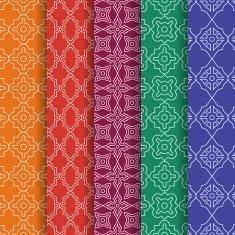 Set of Arabic geometric seamless patterns