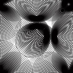 Geometric monochrome stripy overlay seamless pattern black N6