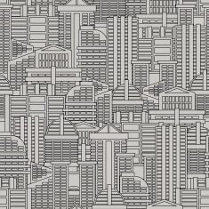 City seamless pattern Vector background of buildings and skyscr