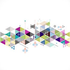 Abstract colorful and creative geometric strip on middle vector
