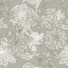 Seamless pattern with flowers dahlias N5