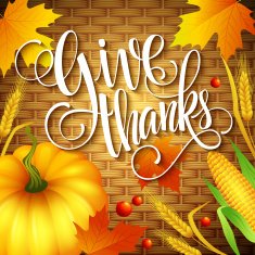 Thanksgiving Card wicker basket background Vector illustration N5