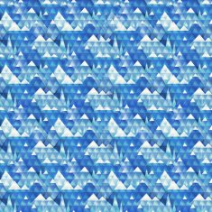 Winter geometric mountain landscape seamless pattern