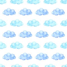 Clouds seamless pattern in watercolor N3