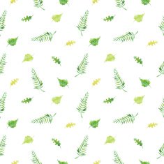 Green leafs seamless pattern in watercolor N6