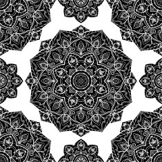 Black silhouette of mandalas