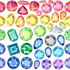 Seamless scattered border of gems rhinestones N2