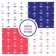Seamless nautical pattern set