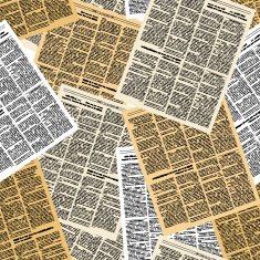 Newspaper seamless pattern Vector background of pages vintag