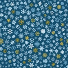 Seamless pattern of snowflakes white blue and brown on