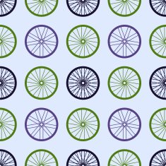 Seamless pattern with bike wheels N2