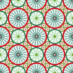 Seamless pattern with bike wheels N3