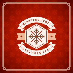 Merry Christmas typography decoration greeting card