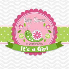Template greeting card - baby shower vector N3