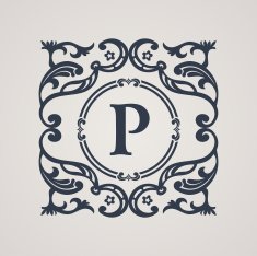 Calligraphic floral emblem Vecoor vintage symbol