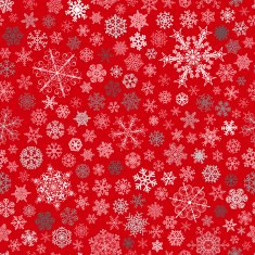 Seamless pattern of snowflakes white and gray on red