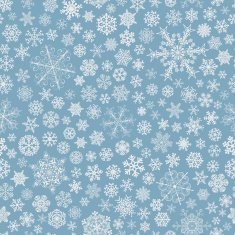 Seamless pattern of snowflakes white on light blue