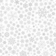 Seamless pattern of snowflakes gray on white