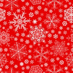 Seamless pattern of snowflakes white on red N3