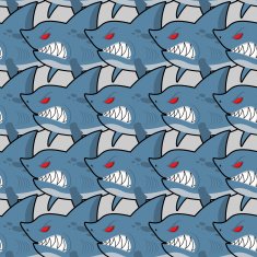 Hungry shark with red eyes seamless texture Evil fish