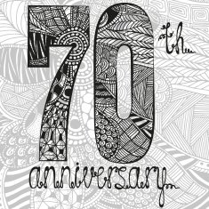 Template emblem 70th anniversary with zentangle pattern N2