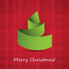 Christmas Card Template - Origami Tree