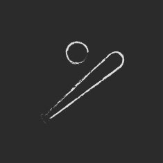 Baseball bat and ball icon drawn in chalk N2
