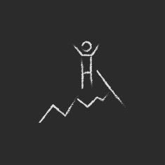 Climbing icon drawn in chalk N2
