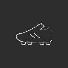 Football boot icon drawn in chalk N2