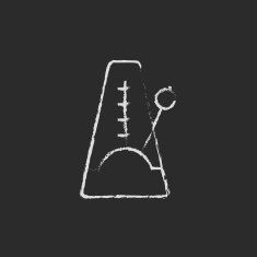 Metronome icon drawn in chalk N2