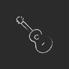 Guitar icon drawn in chalk N3