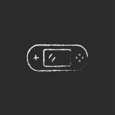 Game console gadget icon drawn in chalk N2