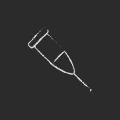 Crutch icon drawn in chalk N3