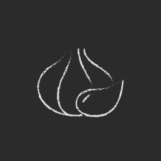 Garlic icon drawn in chalk N4